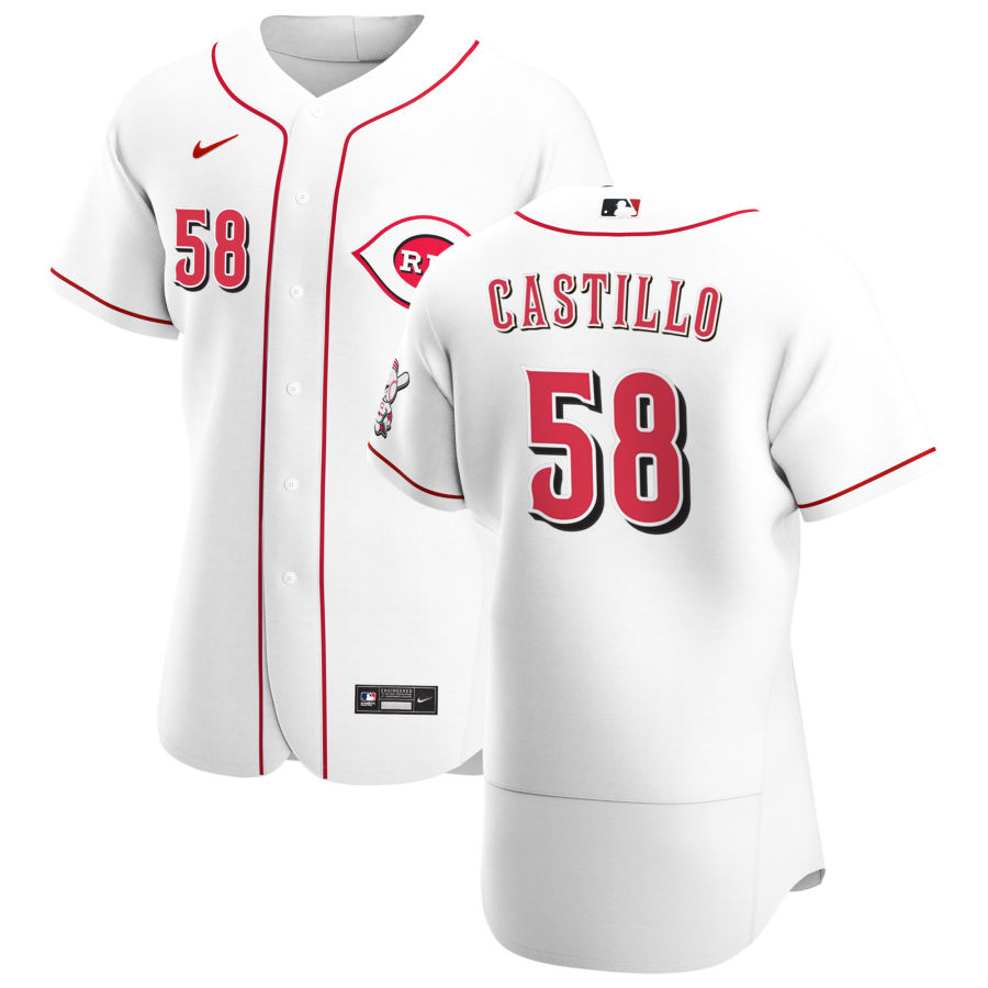 Cincinnati Reds #58 Luis Castillo Men Nike White Home 2020 Authentic Player MLB Jersey